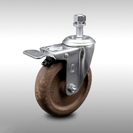 Service Caster 5 Inch SS High Temp Glass Filled Nylon 12mm Stem Caster Total Lock Brake SCC SCC-SSTSTTL20S514-GFNSHT-M1215